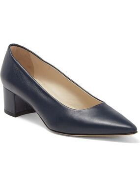 Amalfi by Rangoni BNWT "Paco" navy blue block heel NEW pointed toe pump classic